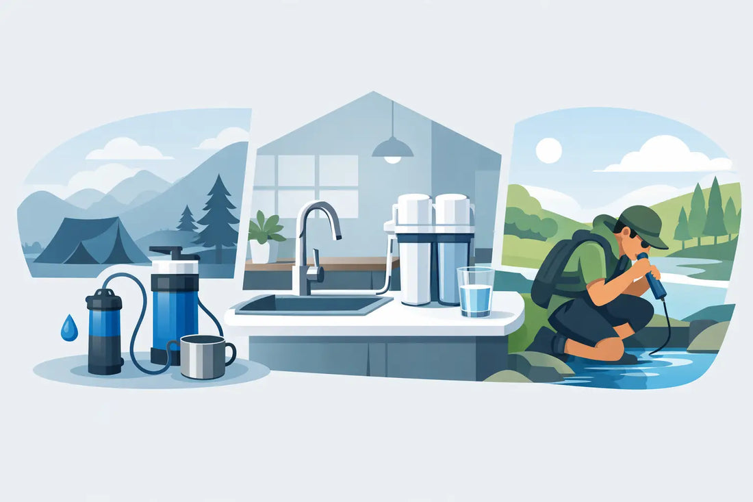 Waterfilter systemen voor nood, thuis en terrein